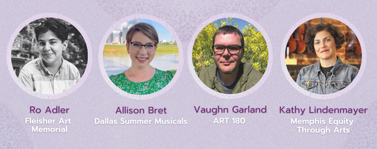 Graphic with headshots of Group 5: Ro Adler, Allison Bret, Vaughn Garland, and Kathy Lindenmayer