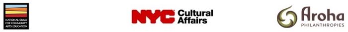 Logo banner - National Guild, NYC Department of Cultural Affairs, Aroha Philanthropies
