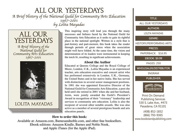 All Our Yesterdays sell sheet